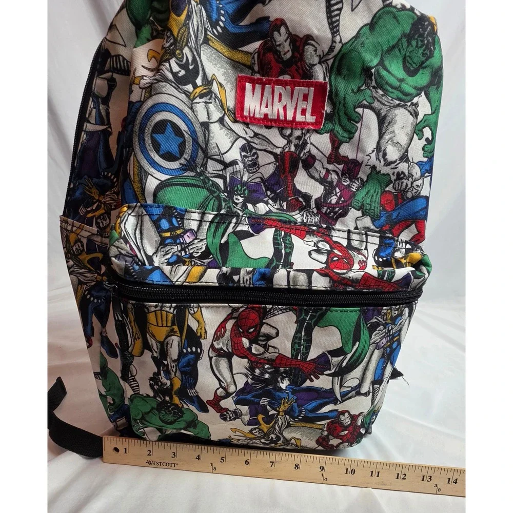 Marvel Avengers Comic Print Backpack All Over Print Retro Collage Bag 148253
